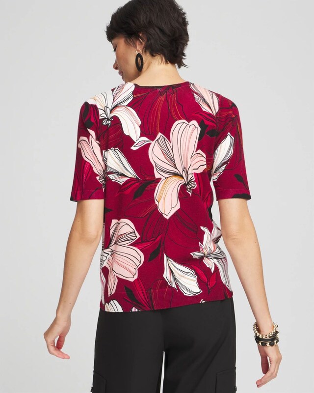 Blooms Short Sleeve Pullover Sweater - image 3